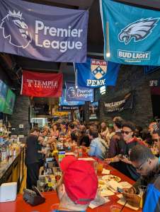 Crowd watches 2025 Champions League Final soccer Lion Sports Bar Philly 7 best soccer bar Philadelphia World Cup watch party