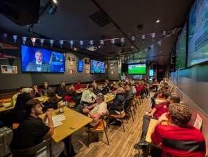 Brazilian club Flamengo fans watch FIFA Club World Cup at Lion Sports Bar Philly best soccer bar Philadelphia FIFA World Cup best sports bar