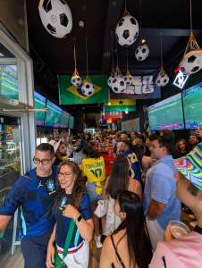 Brazil fans watch FIFA World Cup match at Lion Sports Bar Philadelphia Best soccer bar philly number 1 soccer bar FIFA World Cup