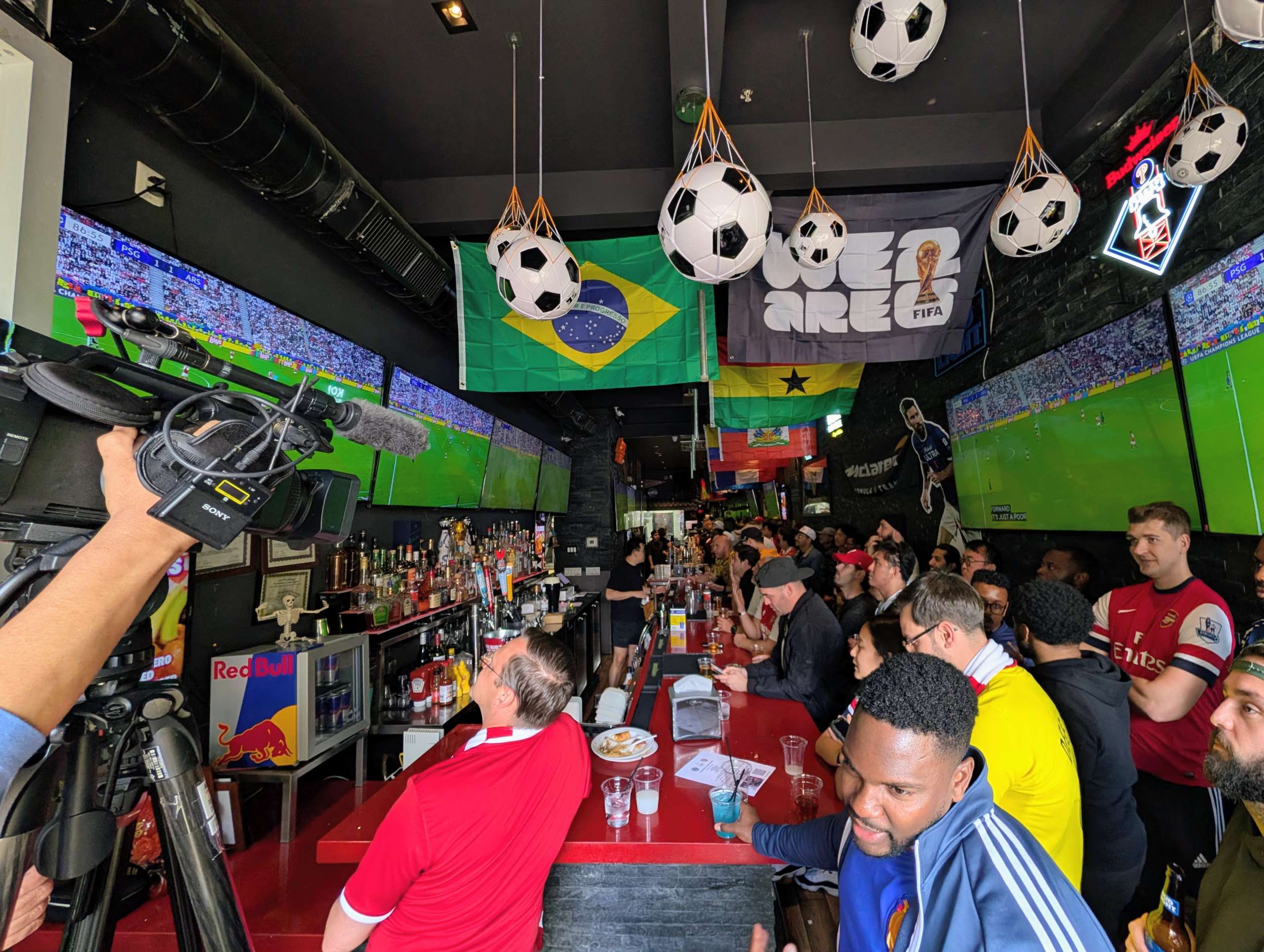 Crowd watches 2026 Champions League Final soccer Lion Sports Bar Philly 3 best soccer bar Philadelphia World Cup watch party