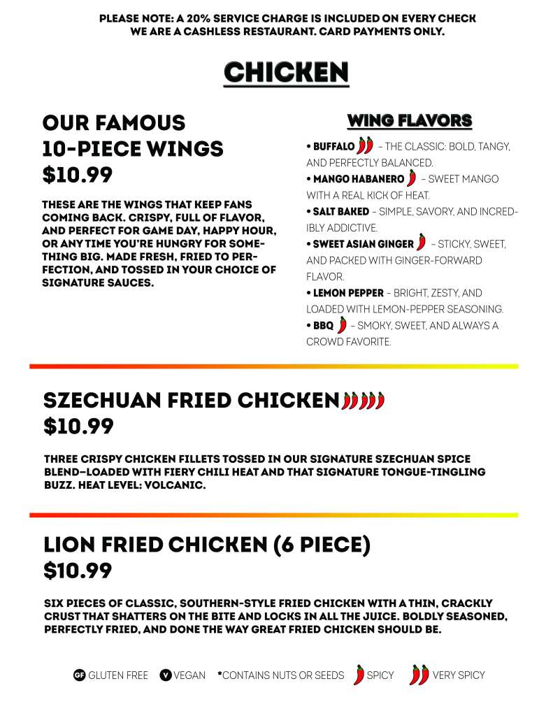 Lion Sports Bar Menu Page 2 Lion Sports Bar Soccer Bar Center City Philadelphia near Convention Center best soccer bar world cup center city Philadelphia